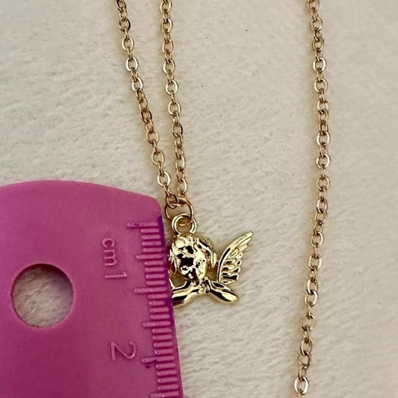 Angel Charm Pendant Necklace Handmade Gold Tone Fashion Accessories For Women - Picture 4 of 8